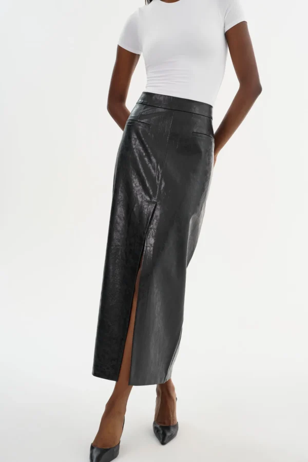 LAMARQUE Skirts | YVETTE | Faux Leather Maxi Skirt Black