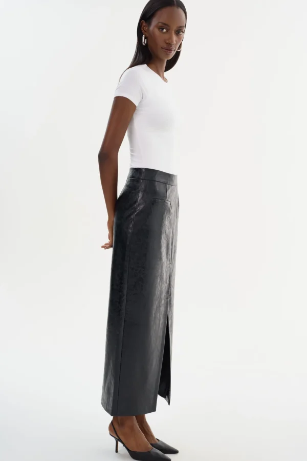 LAMARQUE Skirts | YVETTE | Faux Leather Maxi Skirt Black