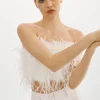 LAMARQUE Tops | ZAINA | Feather Bustier White
