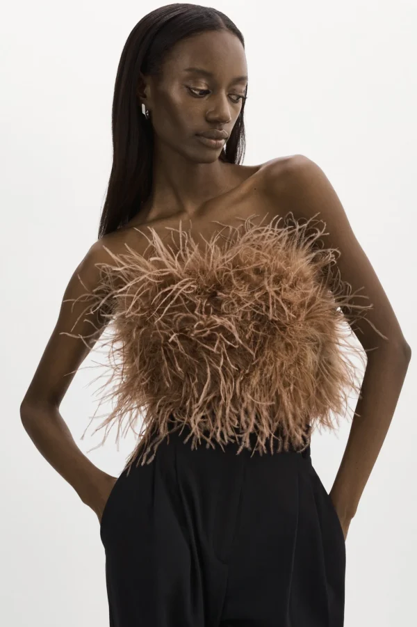 LAMARQUE Tops | ZAINA | Feather Bustier Sirocco