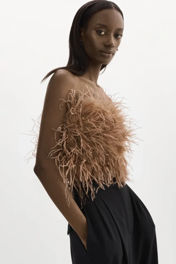 LAMARQUE Tops | ZAINA | Feather Bustier Sirocco