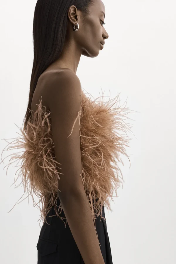 LAMARQUE Tops | ZAINA | Feather Bustier Sirocco
