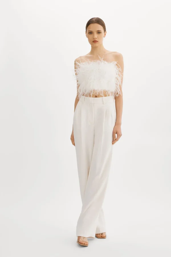 LAMARQUE Tops | ZAINA | Feather Bustier White