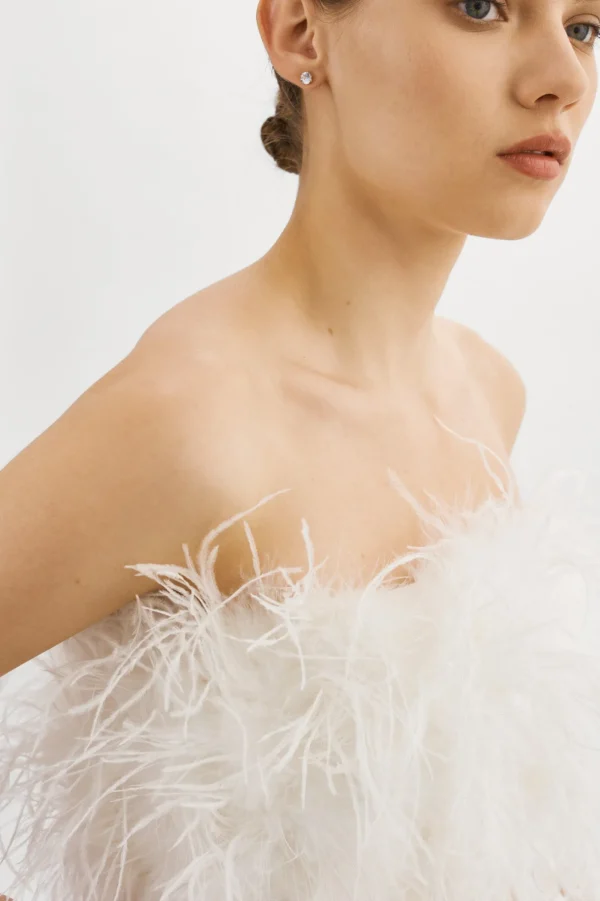 LAMARQUE Tops | ZAINA | Feather Bustier White