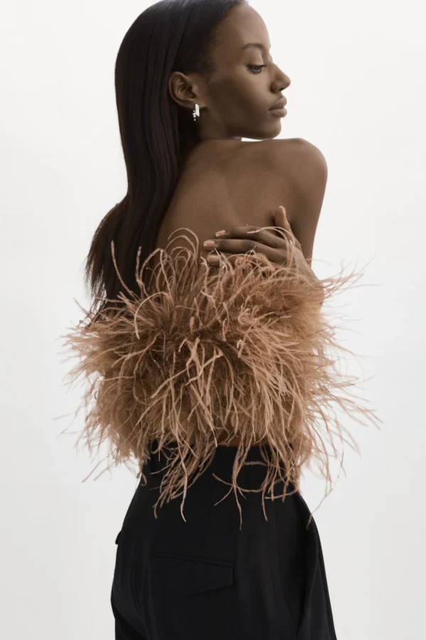 LAMARQUE Tops | ZAINA | Feather Bustier Sirocco