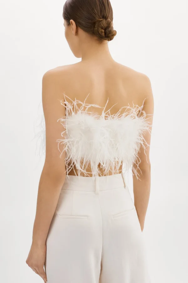LAMARQUE Tops | ZAINA | Feather Bustier White