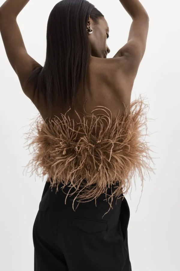 LAMARQUE Tops | ZAINA | Feather Bustier Sirocco
