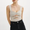 LAMARQUE Tops | ZEELA | Ruched Cutout Cami Cloud