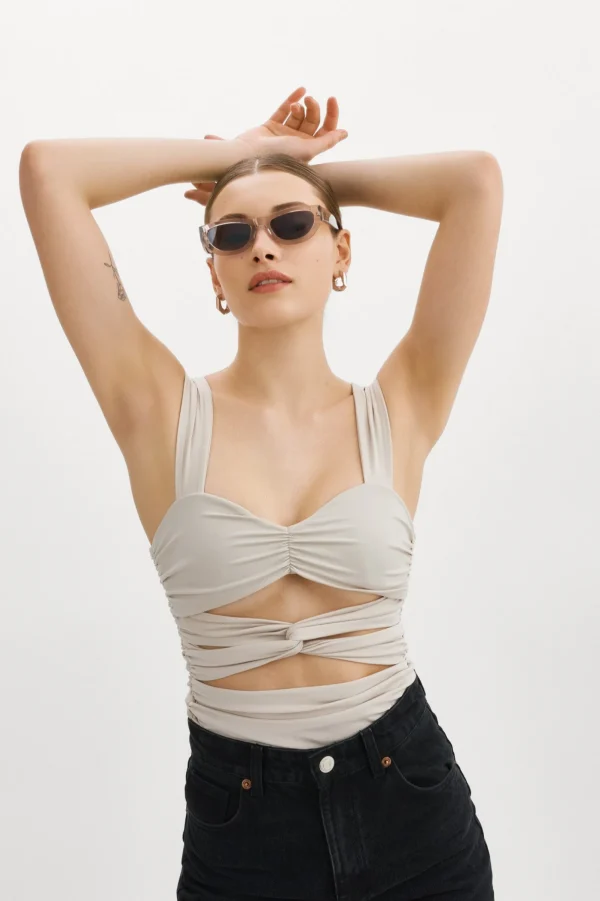 LAMARQUE Tops | ZEELA | Ruched Cutout Cami Cloud