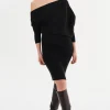 LAMARQUE Dresses | ZENOBIA | Knit Midi Dress Black