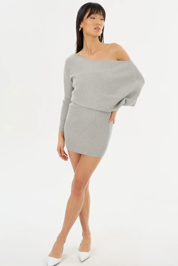LAMARQUE Dresses | ZENOBIA | Knit Midi Dress Light Heather Grey