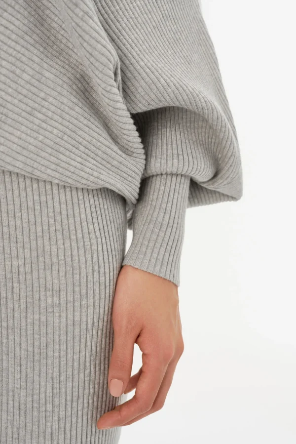 LAMARQUE Dresses | ZENOBIA | Knit Midi Dress Light Heather Grey