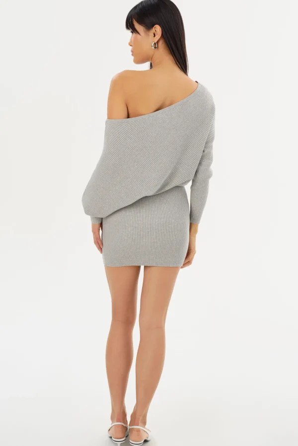 LAMARQUE Dresses | ZENOBIA | Knit Midi Dress Light Heather Grey